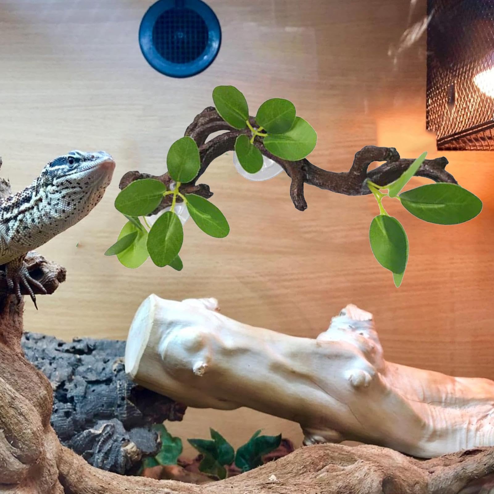 Árbol de Reptiles, Tronco de Reptiles con Ventosa, decoración de Jaula de camaleón, decoración de terrario de Serpiente, Accesorios de Tanque de para Dragones barbudos