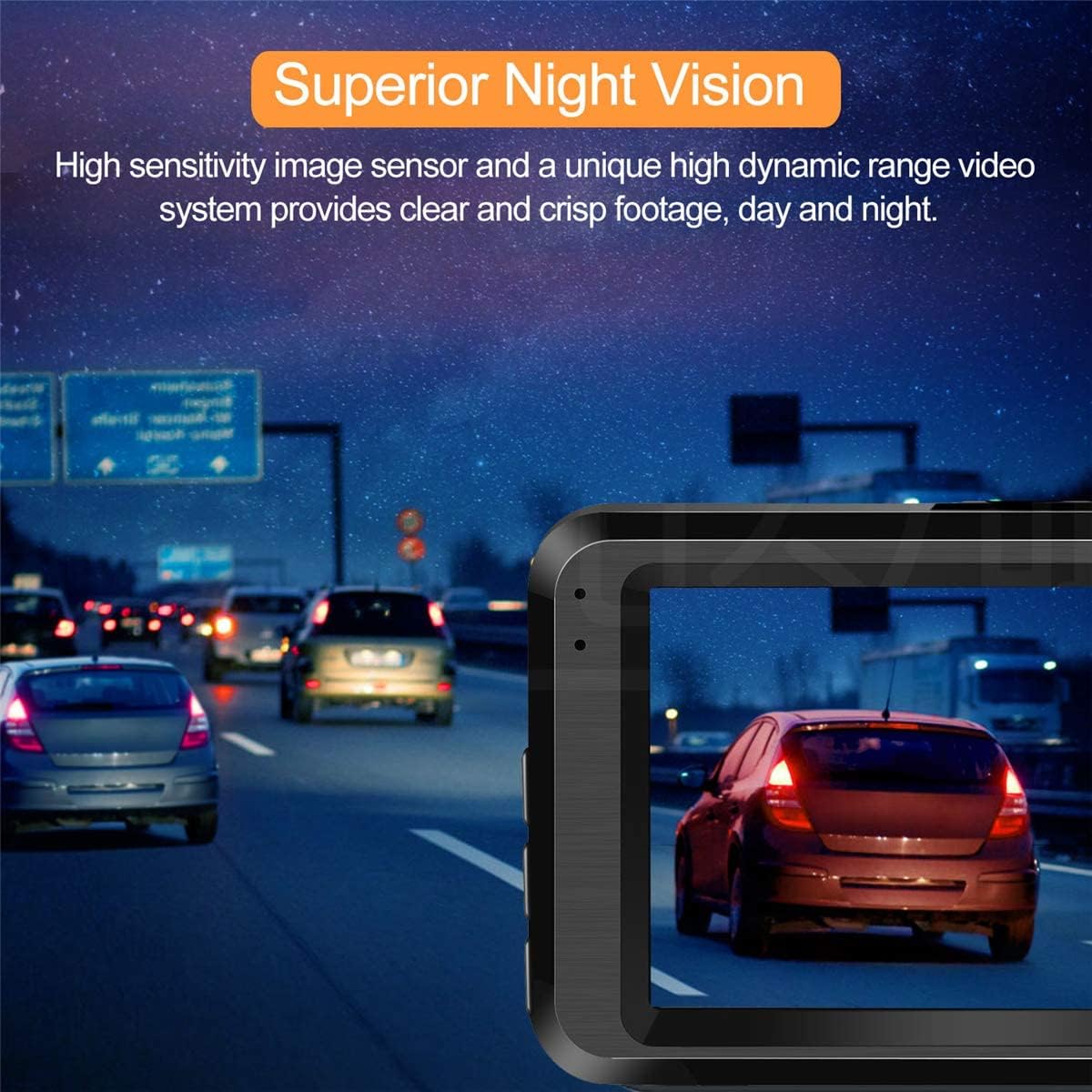 Wideorejestrator Feegar Patrol Kamera Samochodowa cofania Przód i tył Full HD Sensor Sony Kąt nagrywania 170 stopni G-sensor HDR Auto-start Tryb Nocny