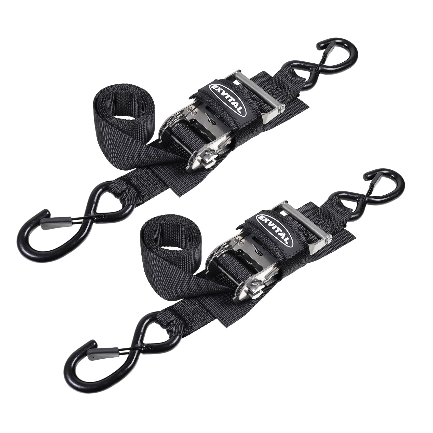 Cinghie di fissaggio per barche al rimorchio, cinghie di poppa da 3,8 cm x 1,2 m, con cricchetto in acciaio inox, resistenti, regolabili, per rimorchi per barche, resistenza alla rottura, 1995,8 kg