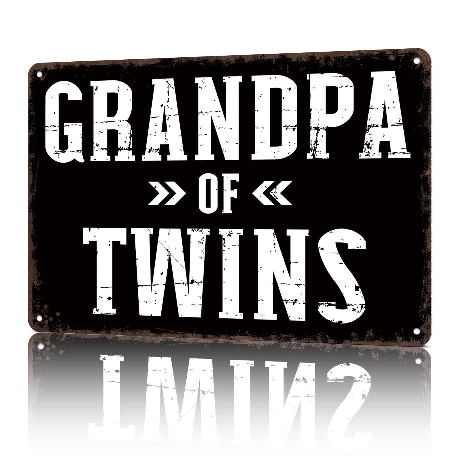 KWQDOZF Vintage Metal Signs Grandpa Of Twins Funny Tin Sign Poster Wall Art For Home Room Bedroom Office Decor 8x12inch
