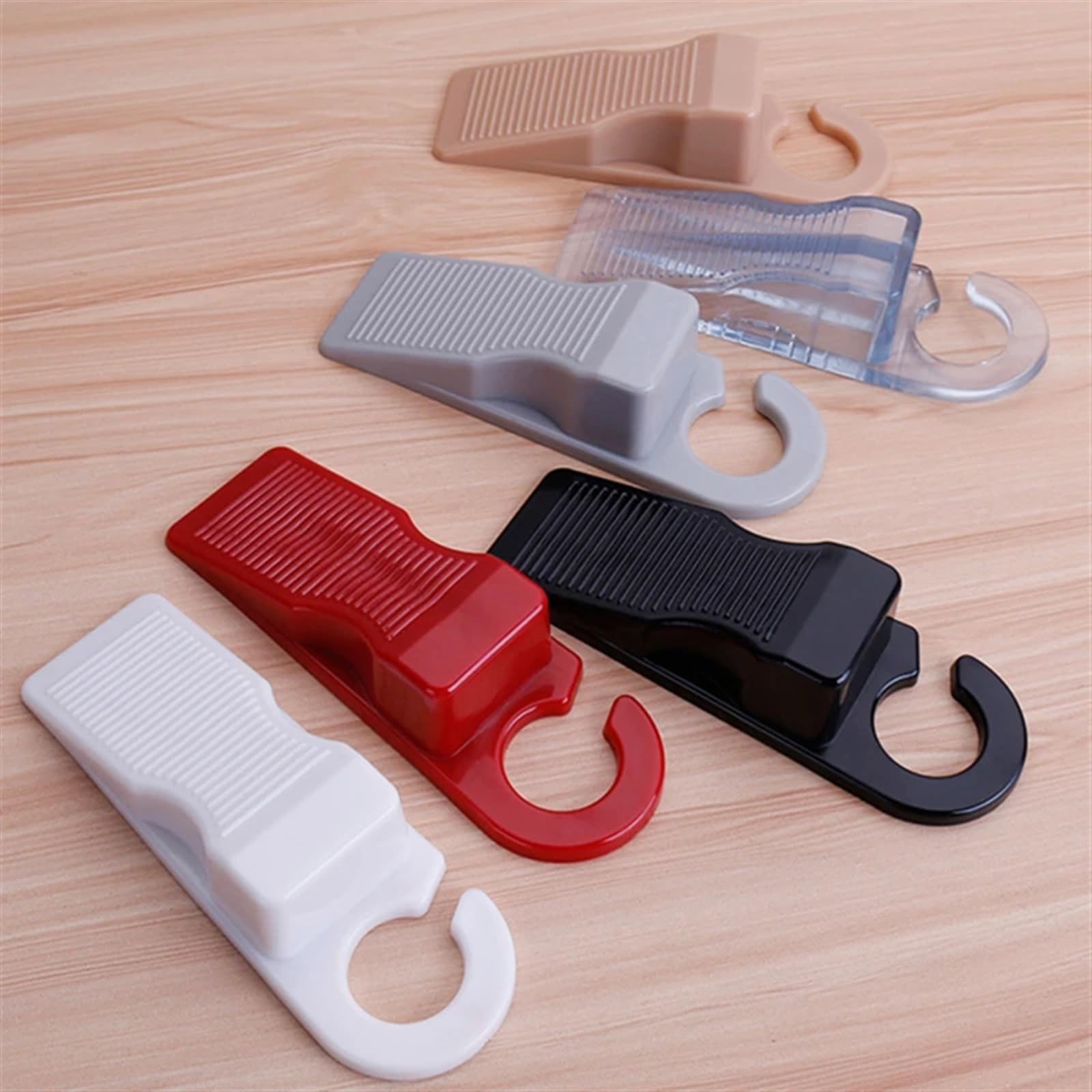 Tope de puerta móvil a prueba de pinchazos, tope de puerta práctico, tope de puerta de seguridad, tope de puerta de plástico suave sin perforaciones, 1 pieza(Brown)