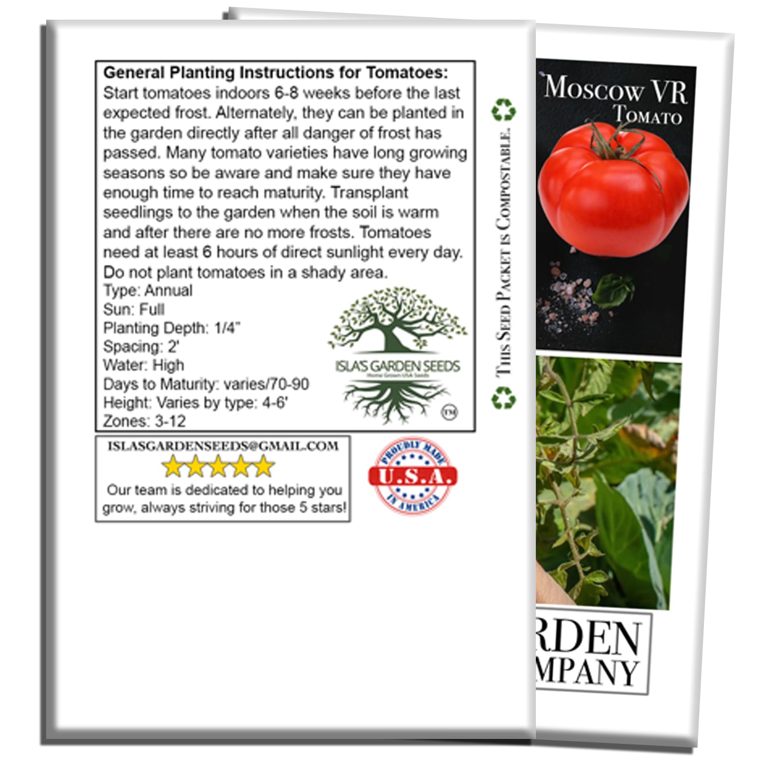 【tomato212】 Amazon.com : Moscow VR Tomato Seeds (Solanum lycopersicum) – 50+