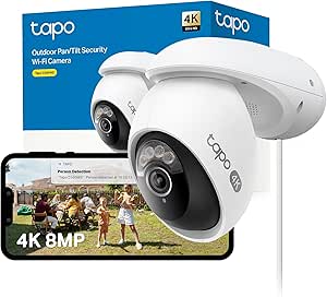 Tapo C560WS 4K 8MP Security Camera Outdoor, Outdoor Camera,Local Facial Recognise,Starlight Colour Night,CCTV Camera,IP66,360°AI Detection,WiFi 6,Flexible Storage,Google Home/Alexa,No Monthly fee asin的图片