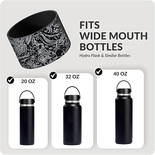 Miniatura 10 de REUZBL Funda protectora de silicona para botella Owala FreeSip de 40 onzas, Hydro Flask de 32 a 40 onzas, Iron Flask, Takeya, Thermoflask, y