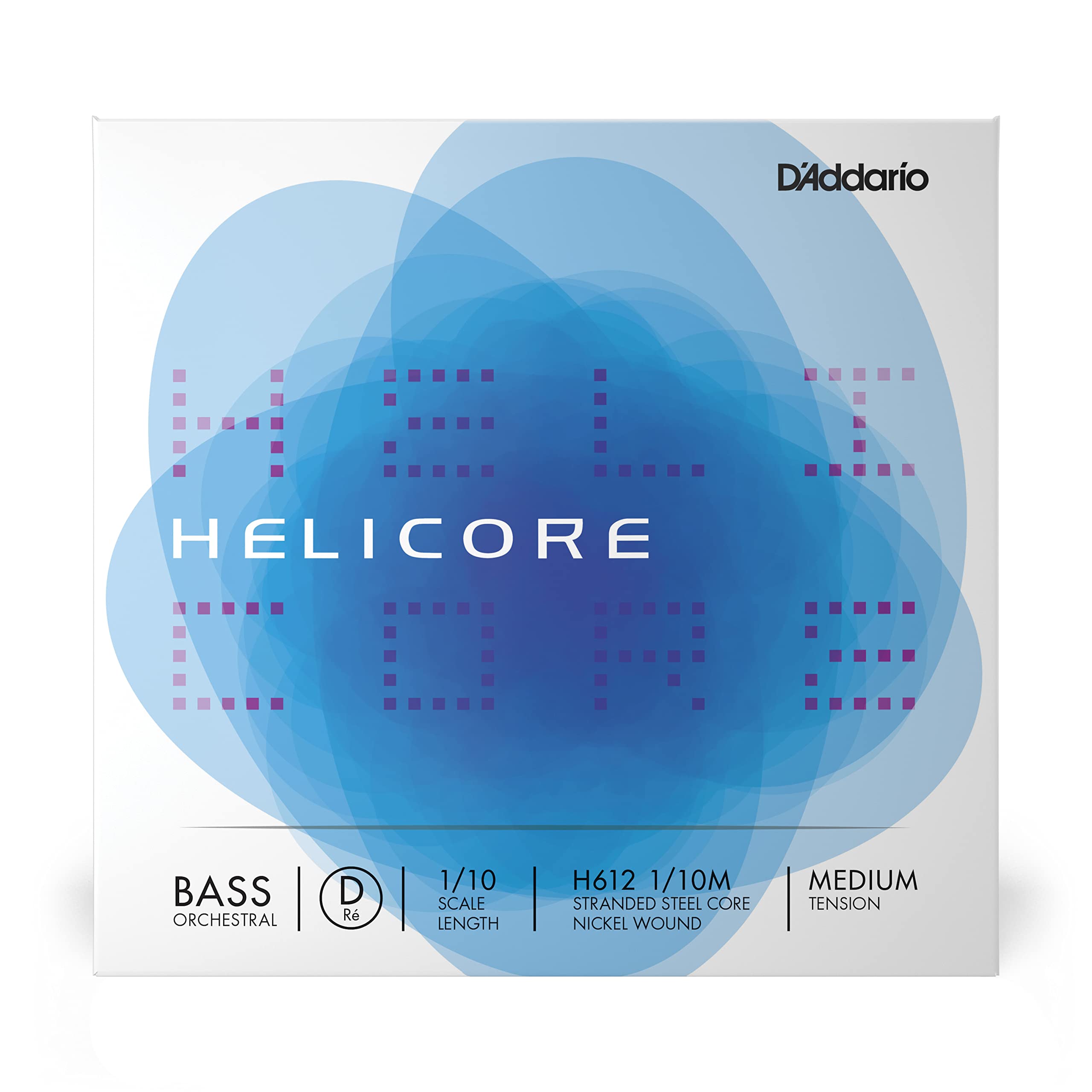 D'Addario Helicore Orchestral Bass Single D String, 1/10 Scale, Medium Tension