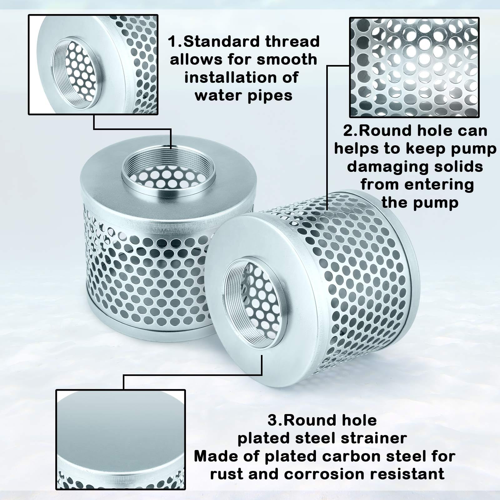 Tujoe 3 Inch Suction Strainer - Protect Your Pump -3 Tujoe 3 Inch Suction Strainer - Protect Your Pump -3