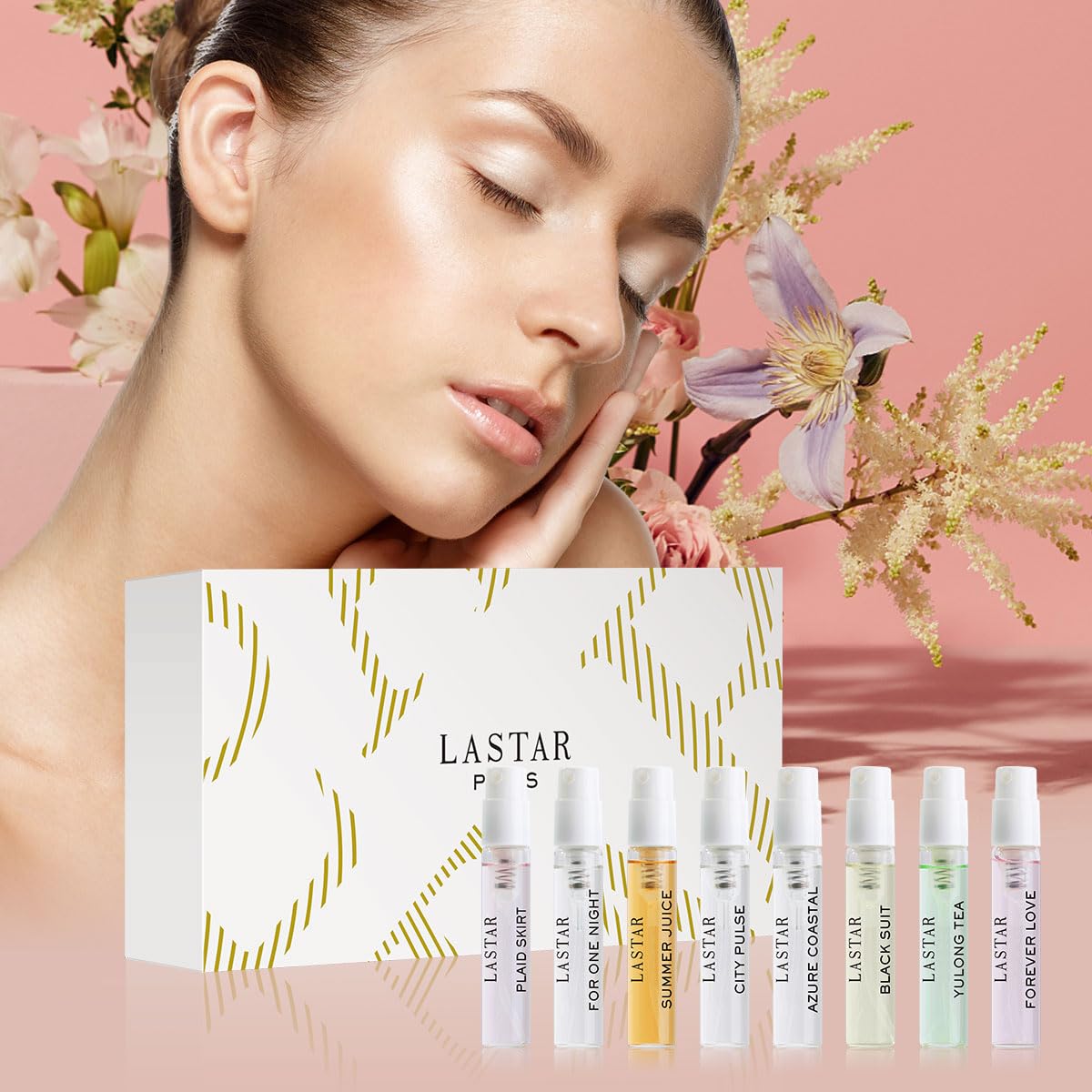 LASTAR Lot de 16 parfums, eau de parfum de voyage, spray pour le corps et parfums, convient pour un usage quotidien ou un rendez-vous, la Saint-Valentin, Halloween, Noël, femmes et hommes, 16 x 3 ml