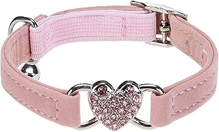 Pink Cat Collar wtih Bell, Breakaway Cat Collar for Small Dogs Kitten Puppy Christmas Cat Collars Safety Buckle Collar Adjustable Safety Kitten Collar for Girl Boy
