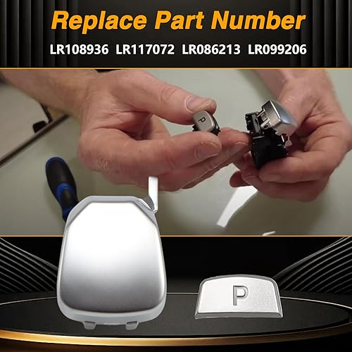 Miniatura 5 de Cubierta del botón de la palanca de cambios, botón P de liberación de la tapa del cambio de engranajes compatible con Land Rover Range Rover Sport