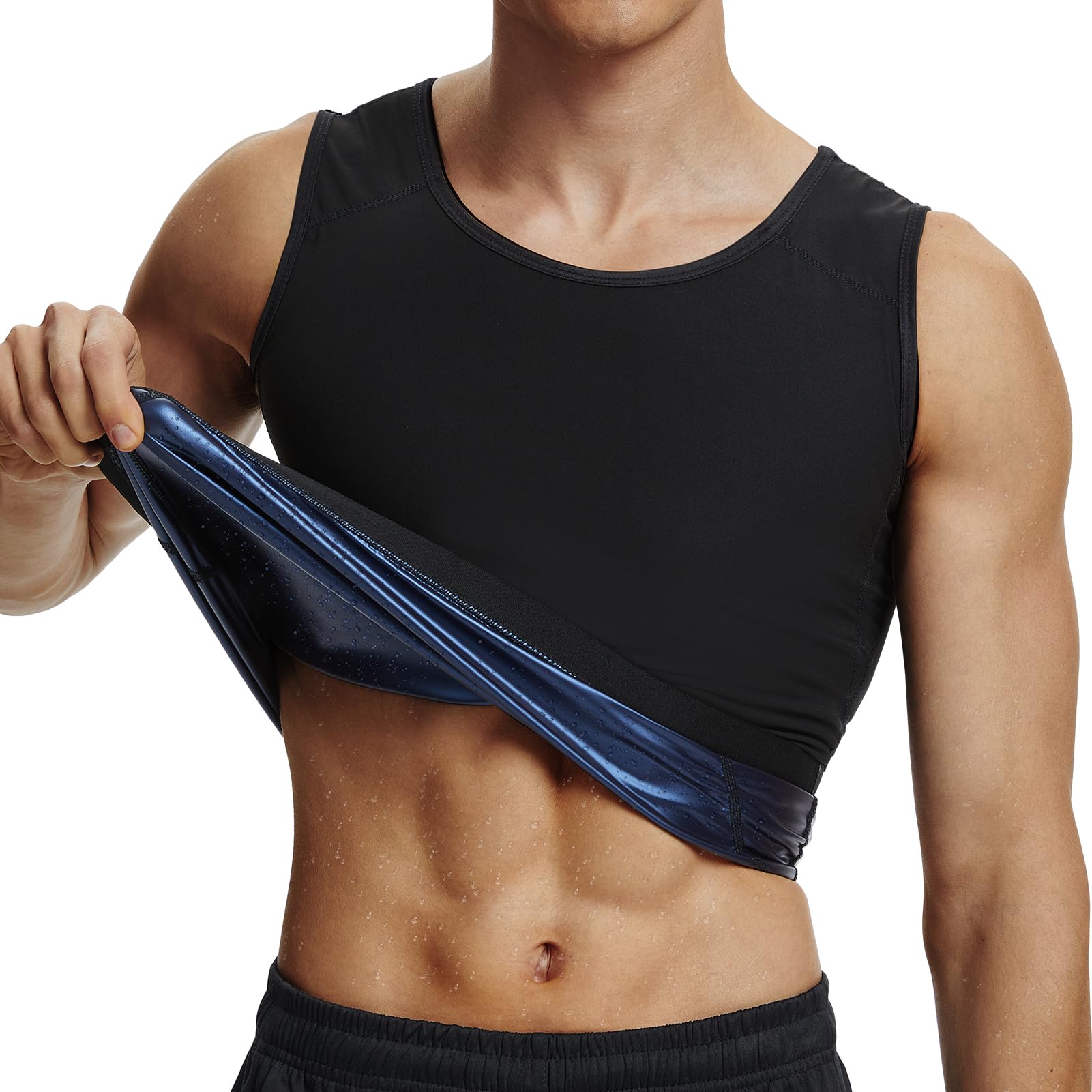Kiiwah Canottiera Dimagrante da Sauna Uomo, Gilet Sauna Riscaldamento, Camicia Traspirante per Perdita di Peso Fitness