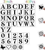 Vista 9 de Plantillas y números de letras de 4 pulgadas, 40 piezas de plástico reutilizables grandes del alfabeto para pintar en madera, pared, tela, roca