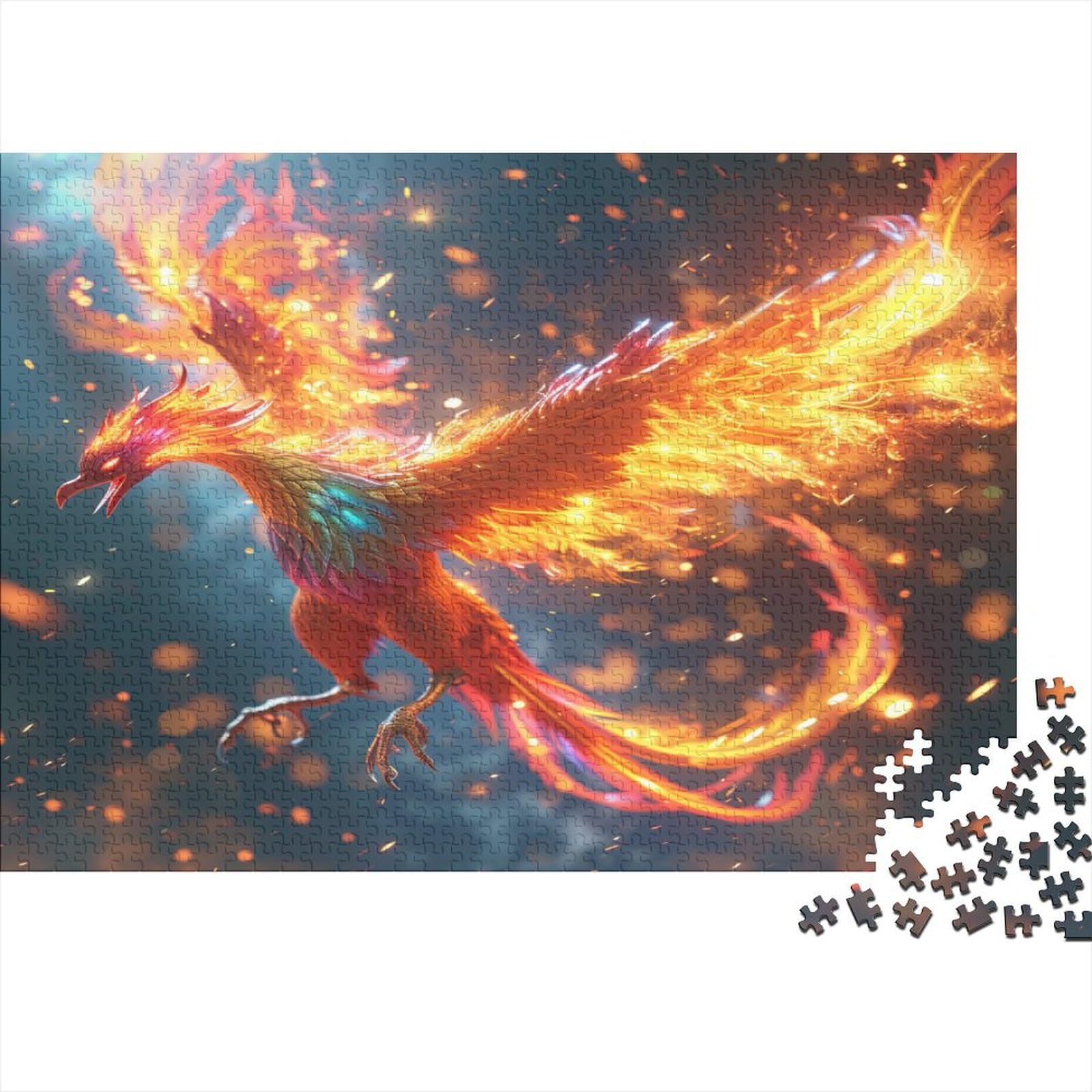Płomień Pterosaur Puzzle 1000 elementów, 1000 sztuk puzzli dla dorosłych, układanki 1000 elementów, puzzle dla dorosłych puzzle dla dzieci klasyczne puzzle 1000 sztuk (75 x 50 cm)