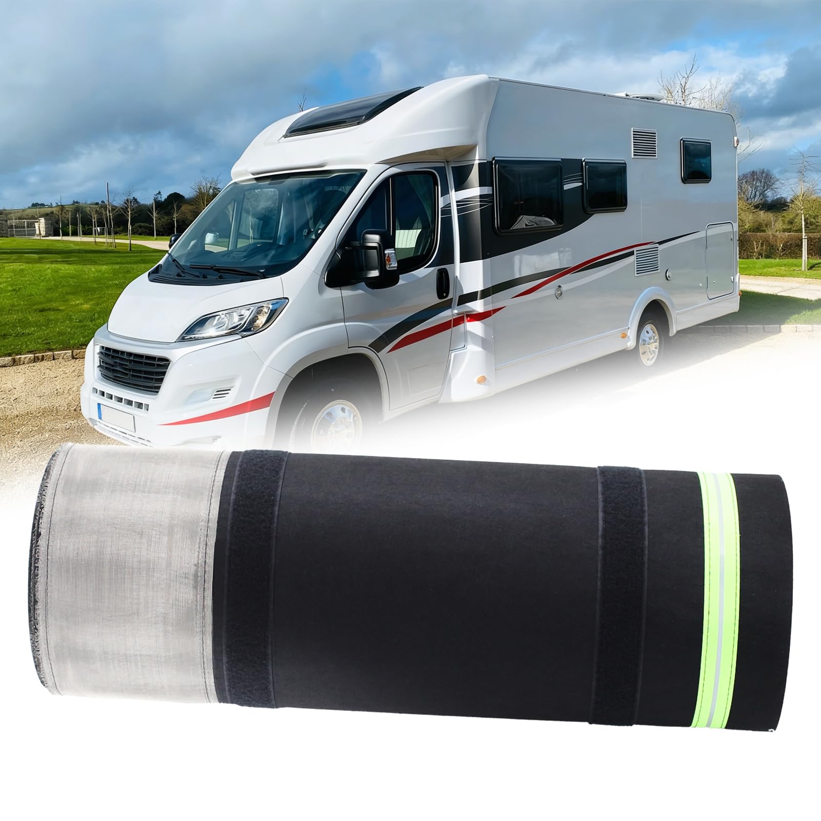 Bordo per camper, 0,8 m x 18 m, protezione per tutte le condizioni atmosferiche