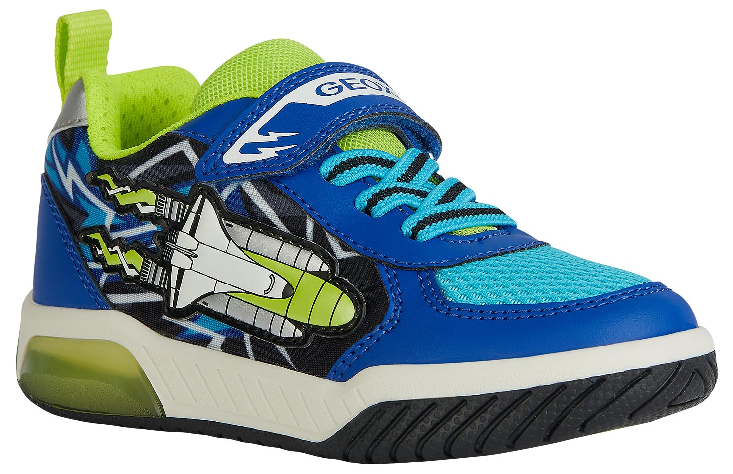 Geox Boys' J Inek Boy B Trainers, Royal Lime, 24 EU