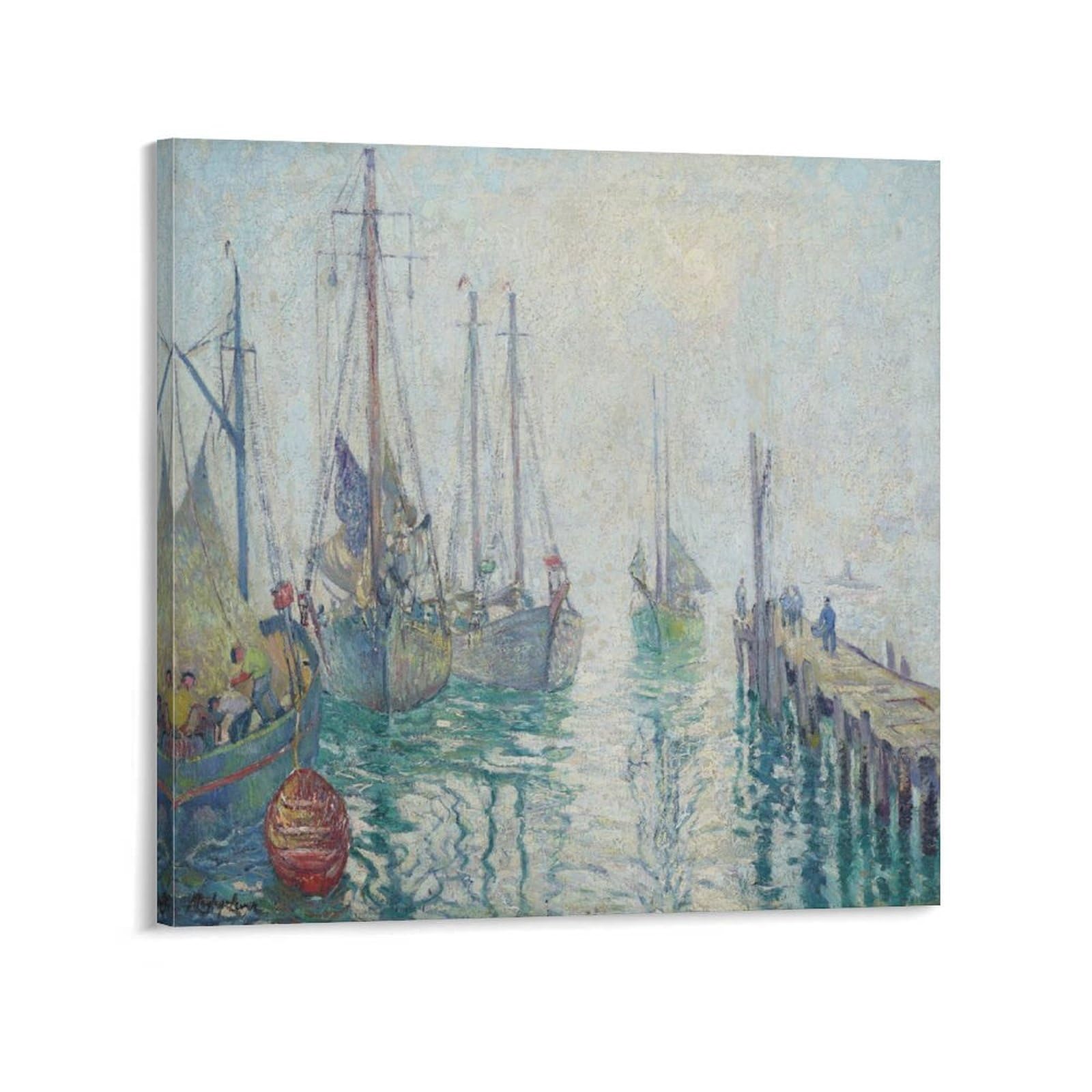 KLAGCBDF Hayley Lever Fishing Boats, Gloucester Wall Art Poster Scroll Canvas Painting Picture Living Room Decor Home 20x20inch(50x50cm)