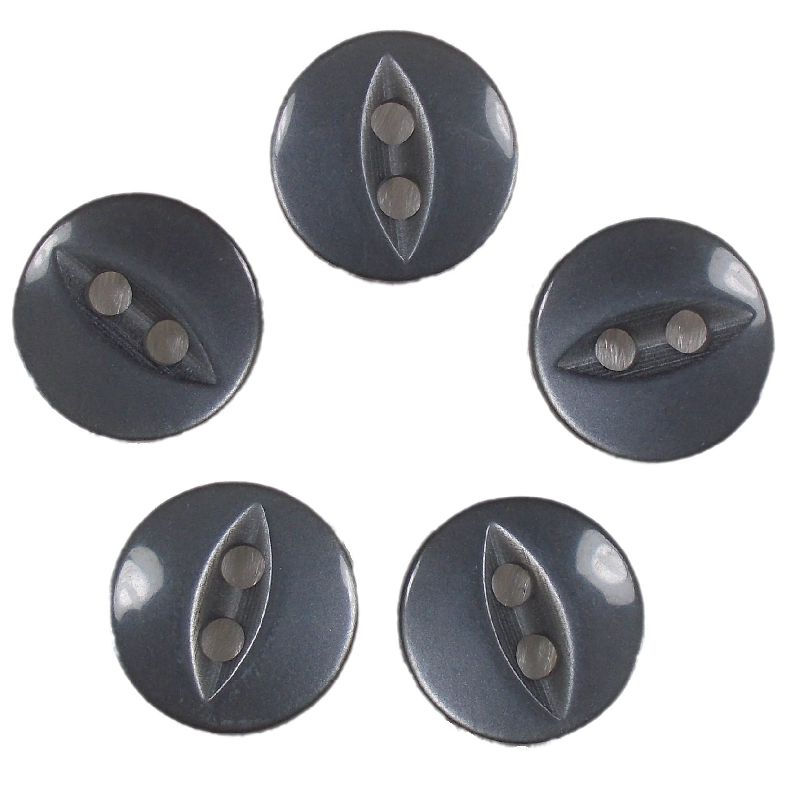 Push The Button Grey Fisheye Basic Buttons 14Mm (, 5)