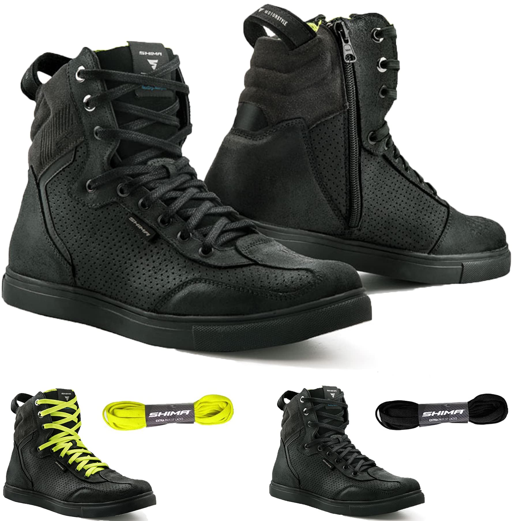 SHIMA Edge heren motorschoenen, zwart, 44 EU