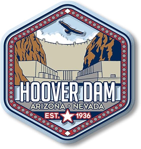 Imán Hoover Dam de Classic Magnets, 2.9 x 3.1 pulgadas, recuerdos coleccionables fabricados en los Estados Unidos