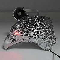 Vista 1 de HTTMT MT246-008-A- Cubierta de bocina de cabeza de águila cromada Compatible con Harley-Davidson de 1992 y más con montaje lateral "cencerro