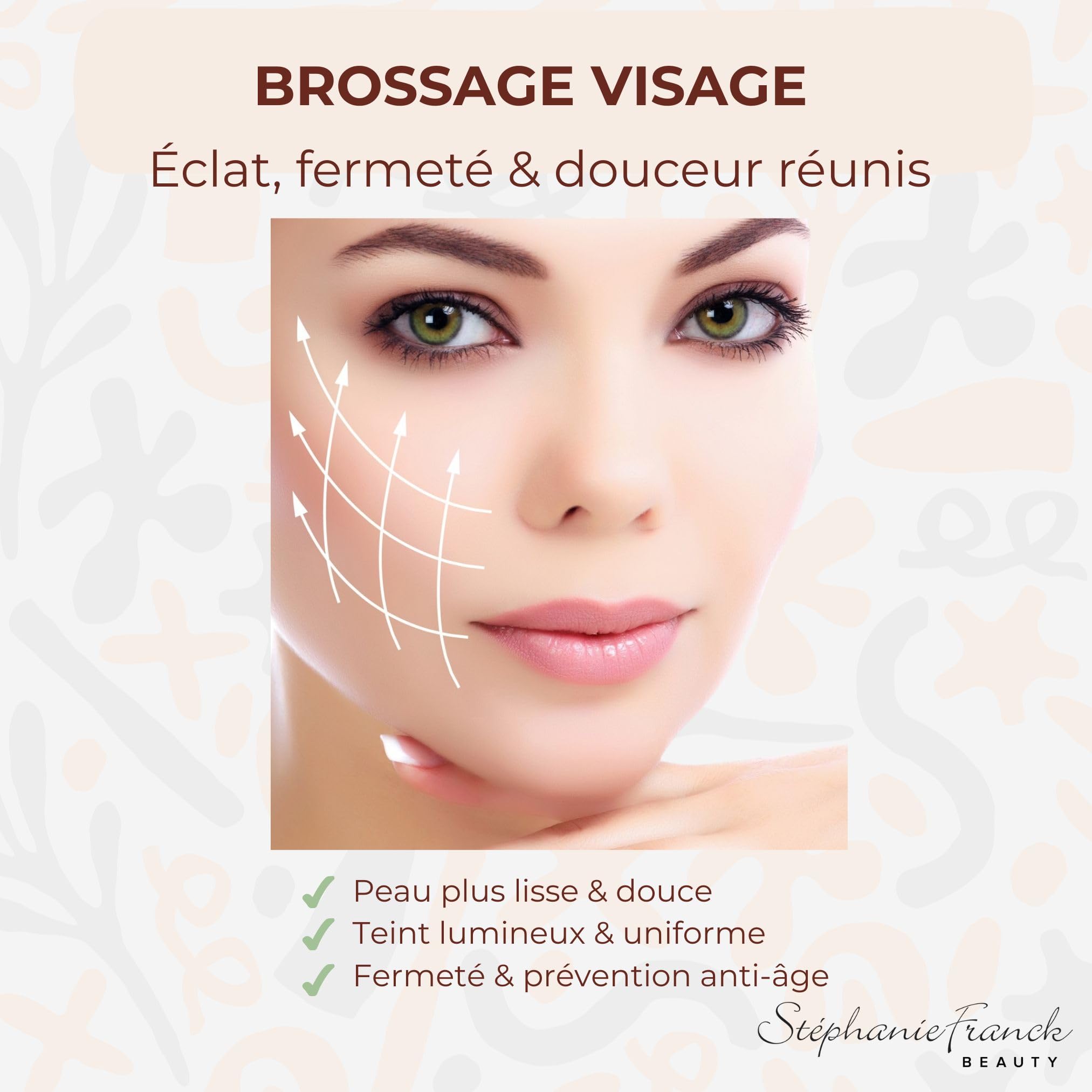 Stéphanie Franck Beauty – Set de 2 Brosses Visage Douces à Sec – Massage À Deux Mains & Exfoliation Naturelle – Bois de Hêtre & Poils de Chèvre – Soin Peau Sensible – Routine Skincare Zéro Déchet