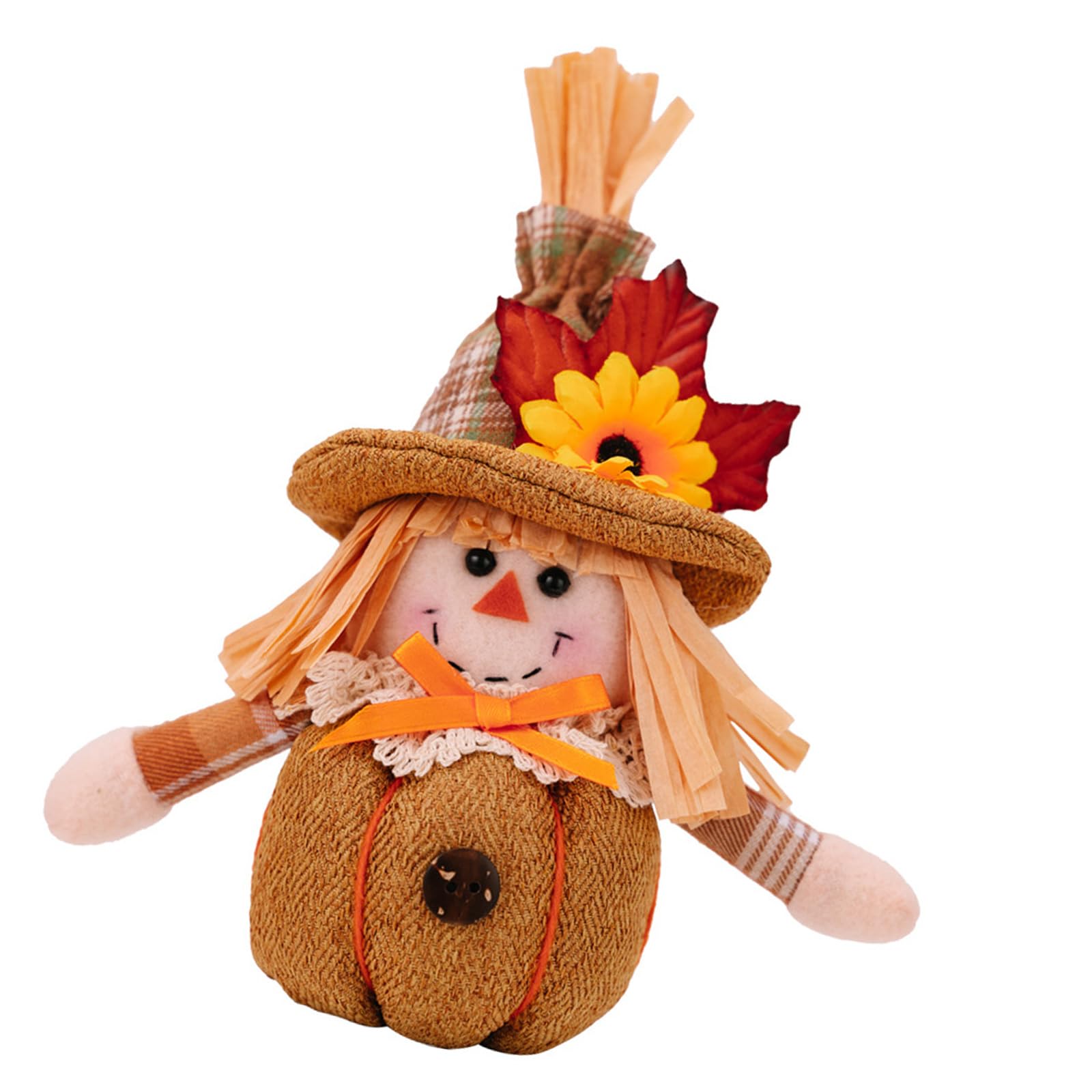oringnat Thanksgiving Harvest Autumn Flower and Scarecrows Plush Dolls Keychains Charm Hanging Ornament Festivals Decors