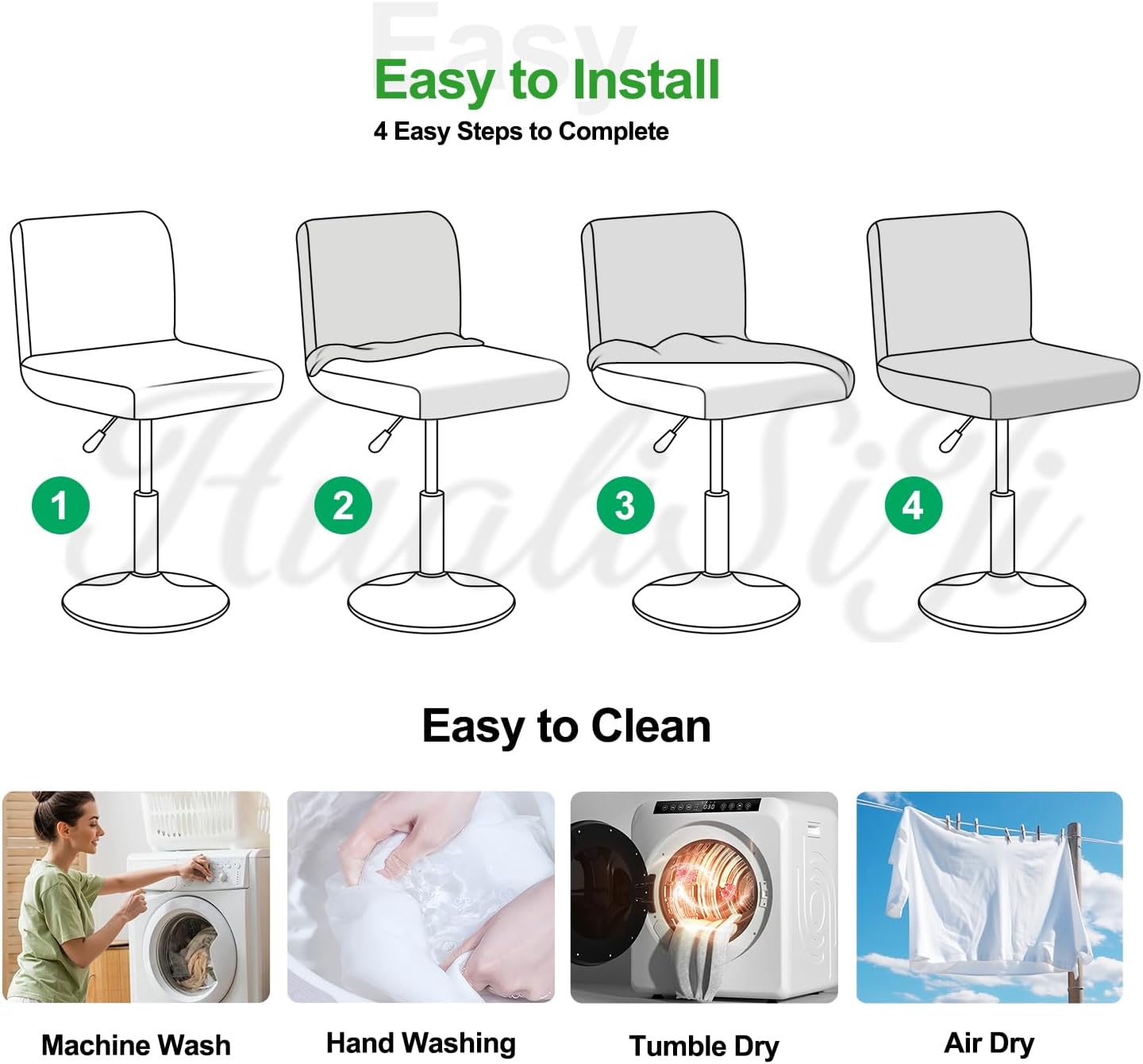 Bar Stools Slipcovers with Backrest Stretch Chair Covers Bar Chair Cover Velvet, Soft Texture, Stretchable and Wrinkle Resistant, Washable and Dustproof (4, White)