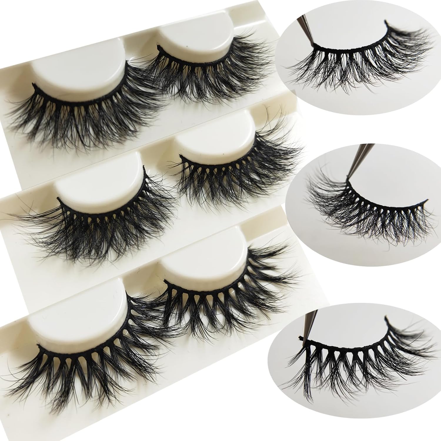 Mink False Eyelashes Wispy Manga Cat Eye Look Natural Short Lashes16mm Beauty Black Luxury Wispy 3D Mink Eyelash Fashion Fluffy Reusable Natural Curl Strip Lashes Faux Mink Lashes(Vanessa05, 3 Pairs) 1 Mink False Eyelashes Wispy Manga Cat Eye Look Natural Short Lashes16mm Beauty Black Luxury Wispy 3D Mink Eyelash Fashion Fluffy Reusable Natural Curl Strip Lashes Faux Mink Lashes(Vanessa05, 3 Pairs)