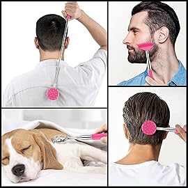 TUKUOS Telescoping Back Scratcher with 4Pcs Detachable Scratching Heads, Back Scratcher for Men/Women,Dual Sides Scratcher/Metal Paw/Rake Scratcher Christmas Gifts Stocking Stuffers for Women Men