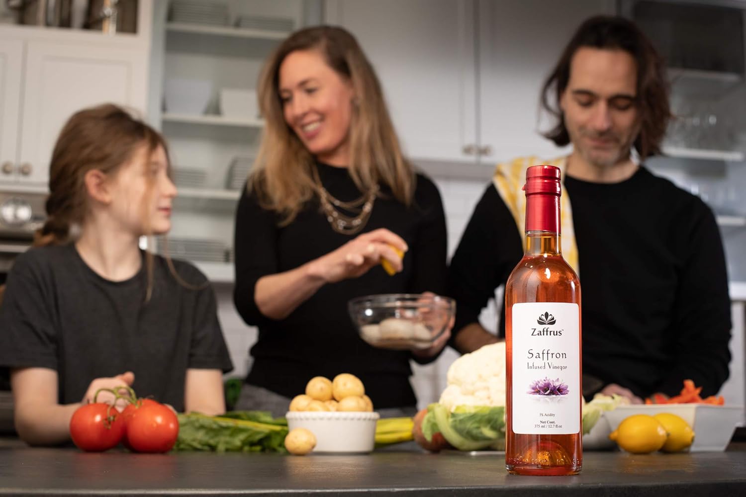 Zaffrus - Premium Saffron Infused Balsamic Vinegar Condiment | 375 ml / 12.7 fl.oz