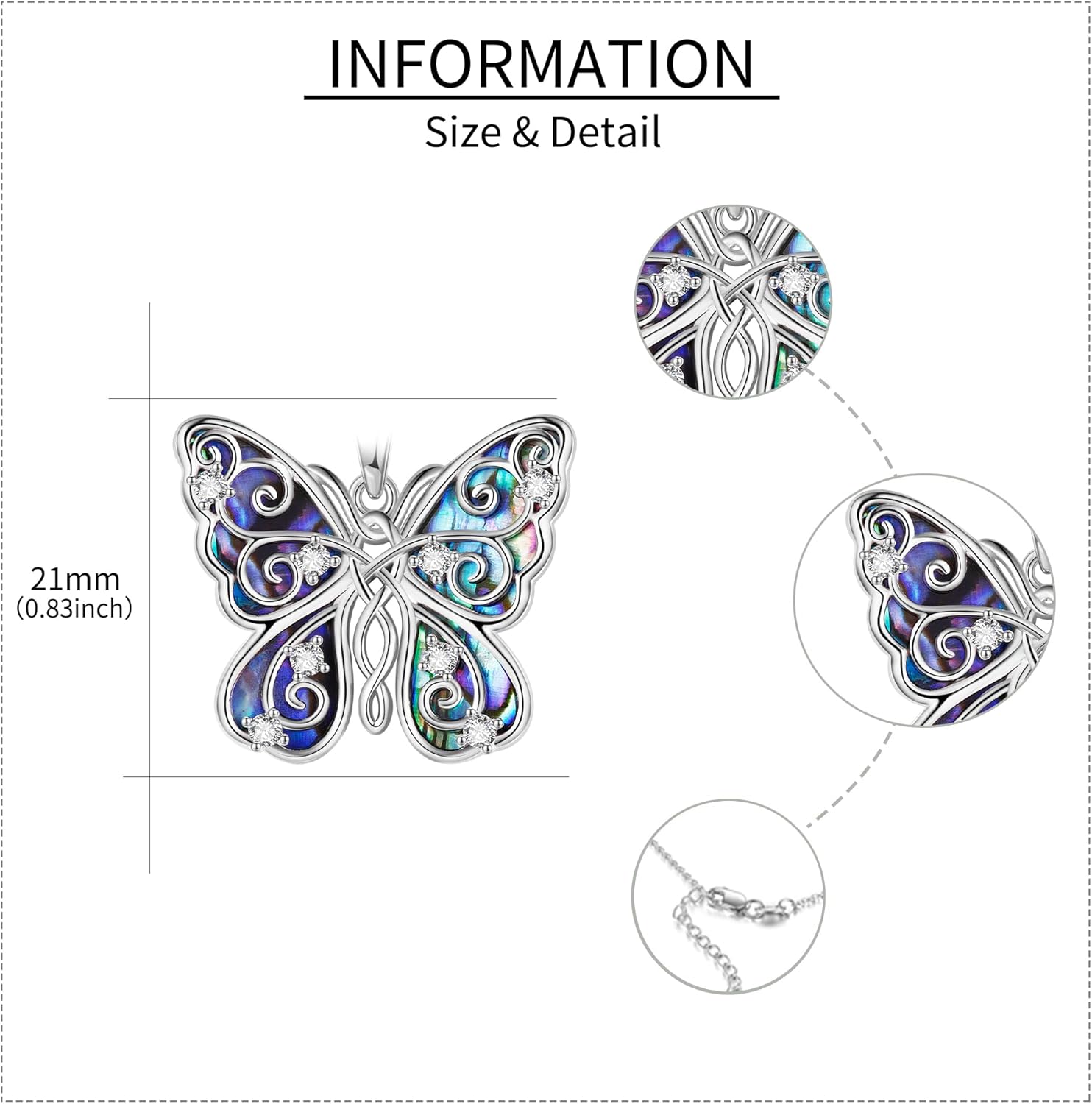 Butterfly Necklace Sterling Silver Celtic Knot Butterfly Necklace Butterfly Jewelry Gifts for Women - Image 5