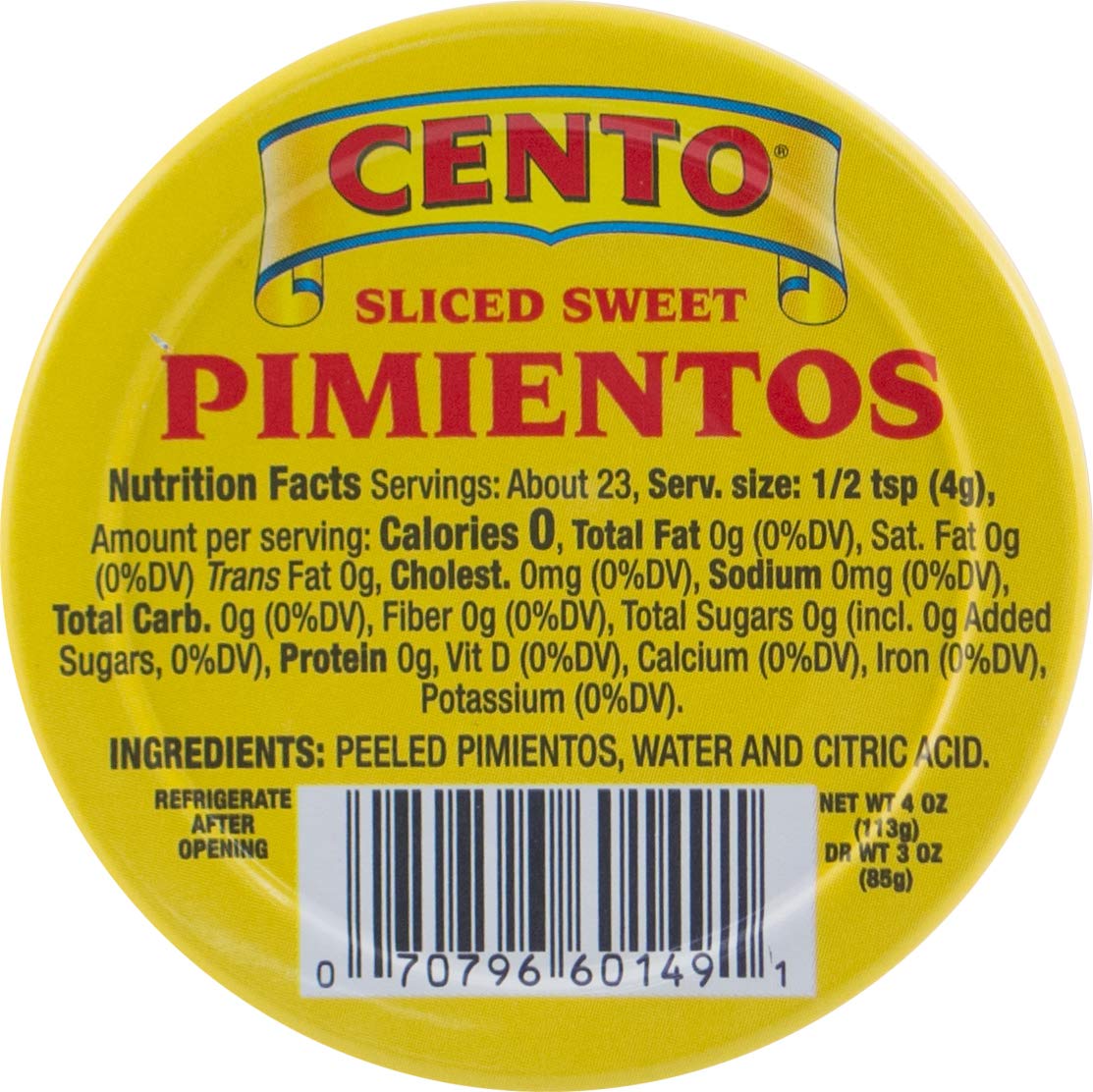 Cento Sliced Pimentos, 4 Ounce (Pack of 12)
