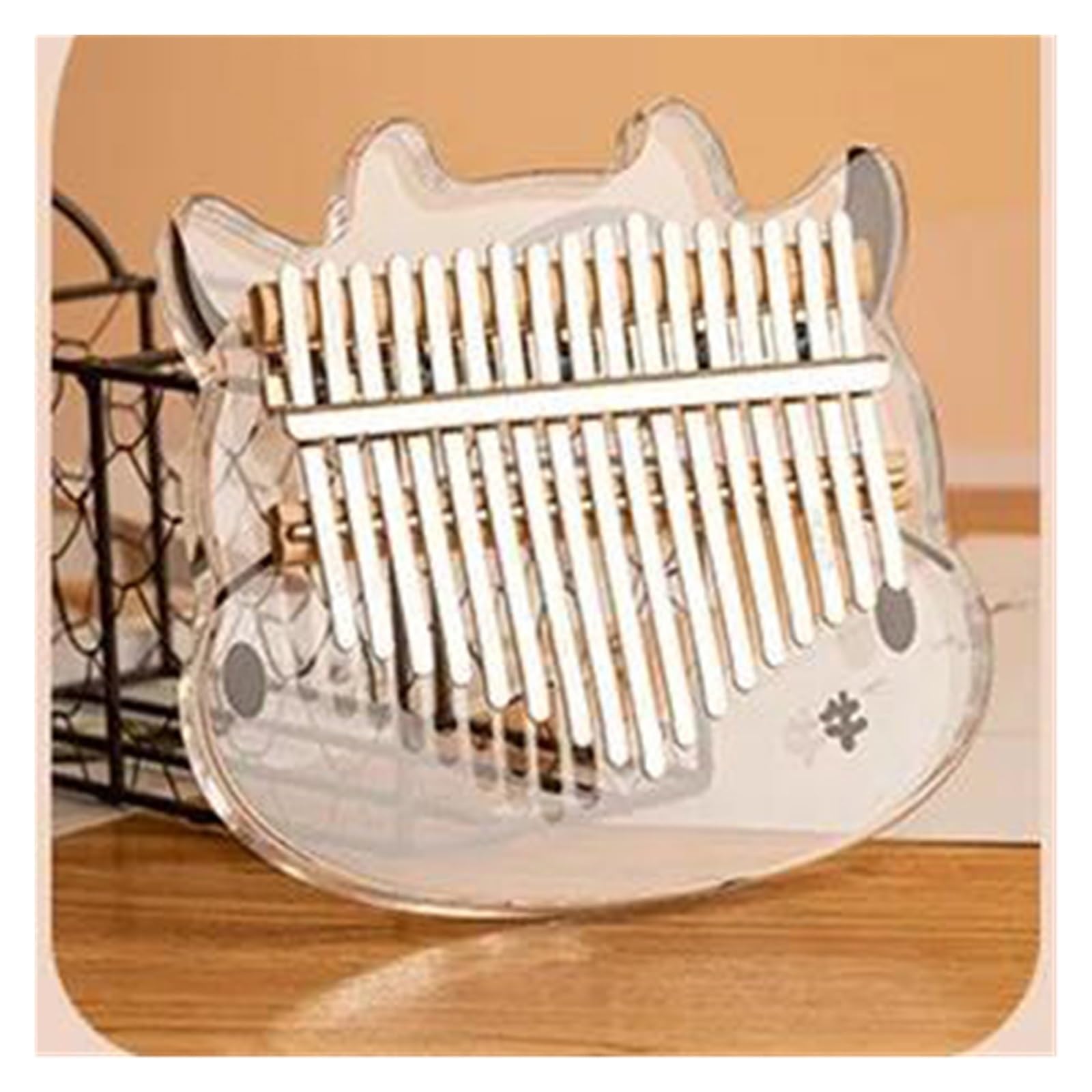 17 Kluczowa Dekoracja Kalimba Profesjonalna Mini Drewniana Żywica Mini Naklejka Dekoracyjna Muzyka Na Klawiaturę Piyano Fortepian Profesjonalny Instrument(Style 3)