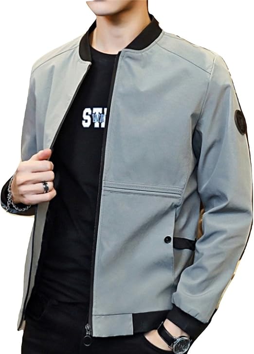 Amazon R Y A R メンズ ファッション 薄手ジャケット 人気 春 ジャケット アウター 旅行 春 スプリング コート シャツ 上着 グレー 4xl コート ジャケット 通販