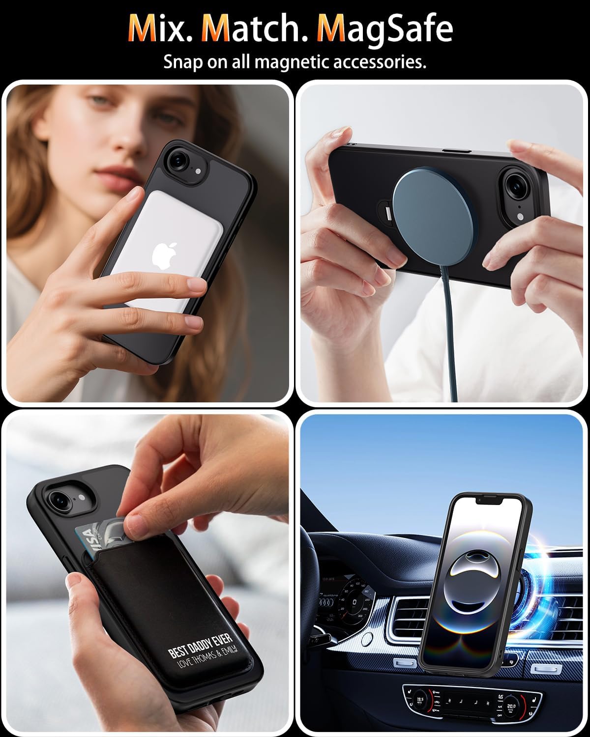 for iPhone 16e Case 2025 with Stand,Fit for MagSafe,360°Rotatable Kickstand Ring Designed,Strong Magnetic,Frosted Translucent Matte Military Grade Shockproof