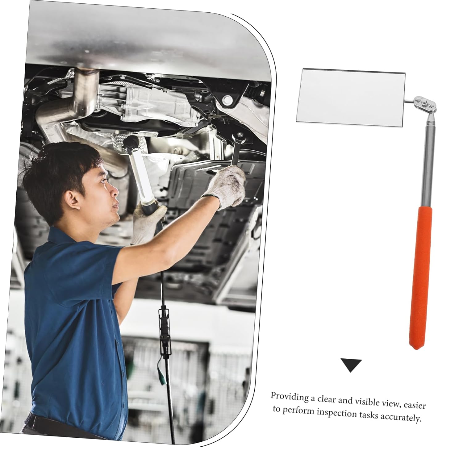 Garneck Car Inspection Mirror Telescoping Inspection Tool Extendable for Mechanics