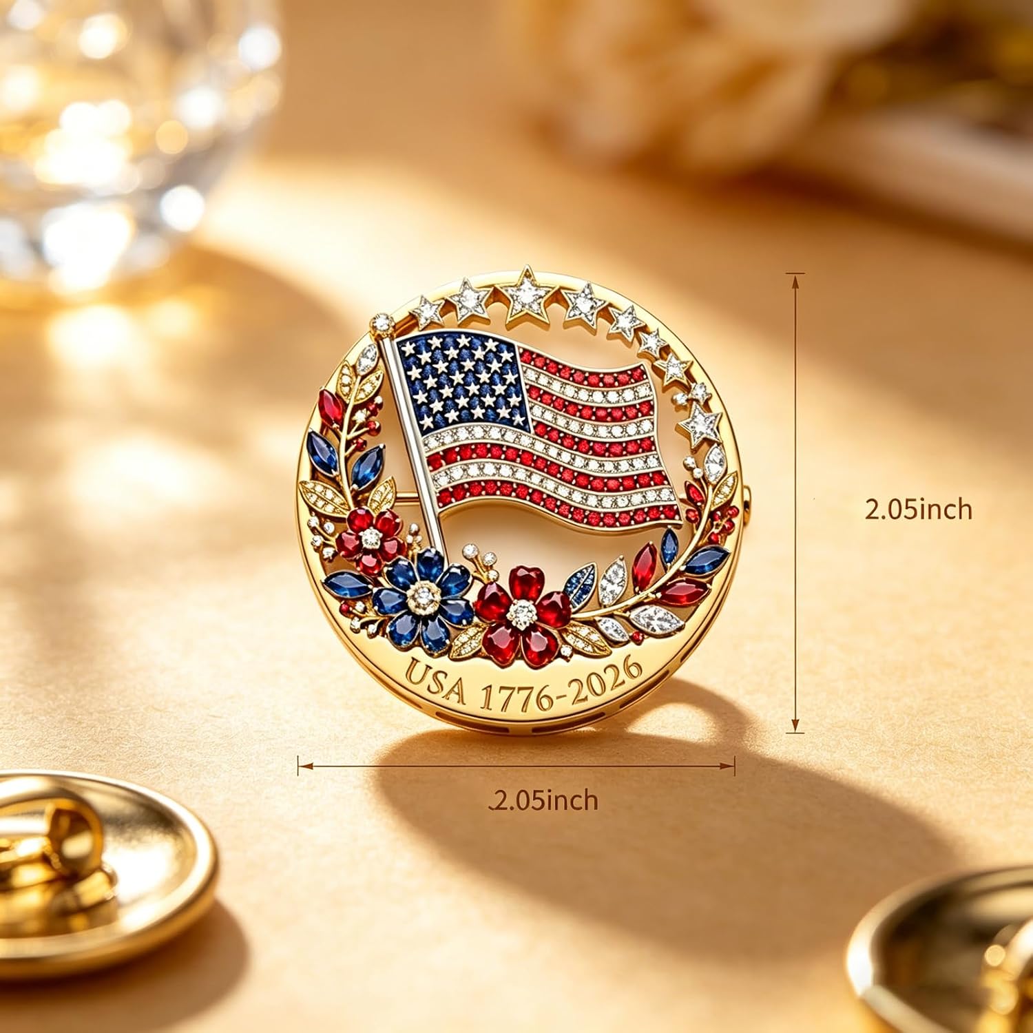 US 250th Anniversary Enamel Brooch Pin
