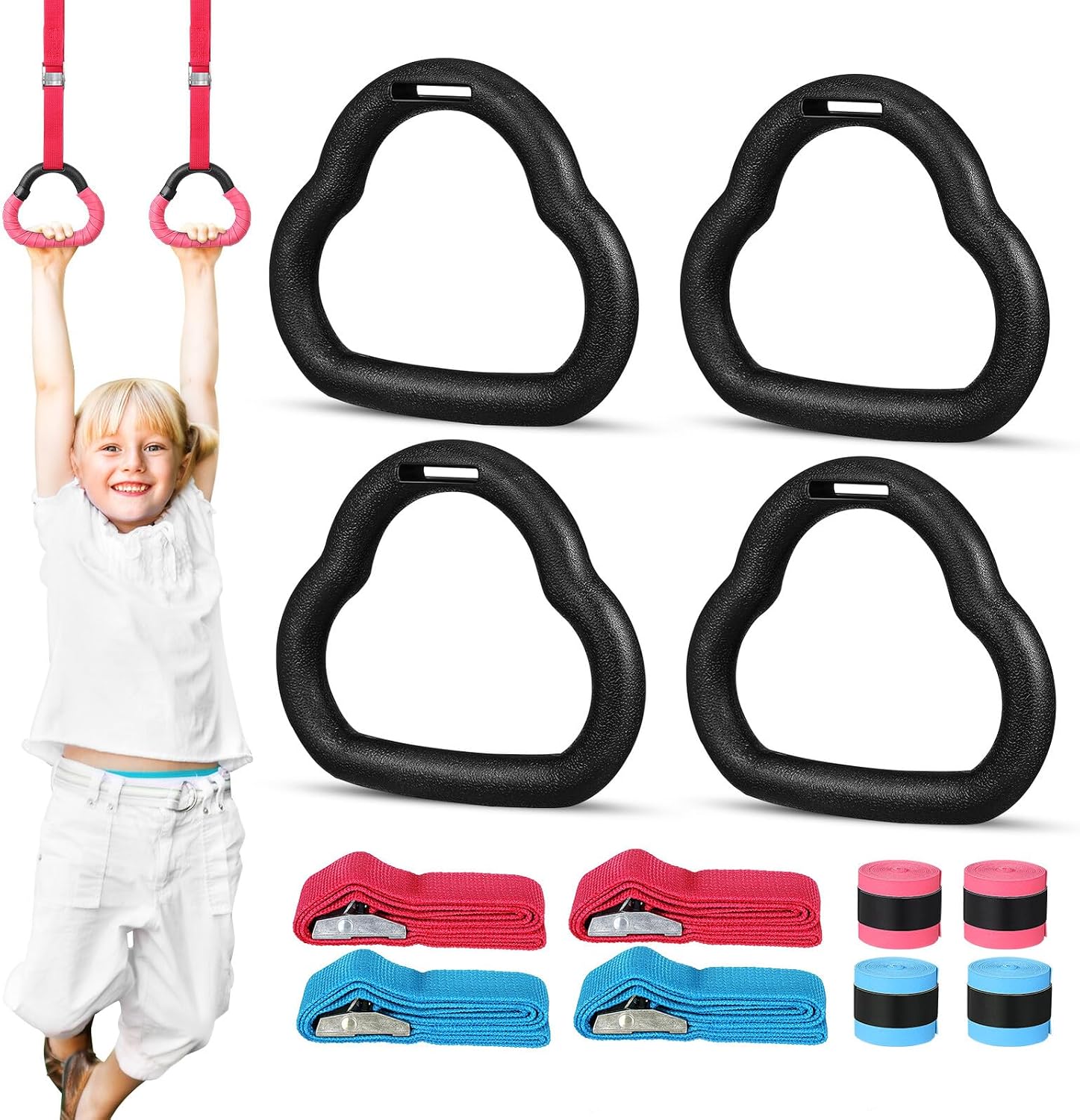 Anillas gimnásticas TEHAUX con correas ajustables 1m