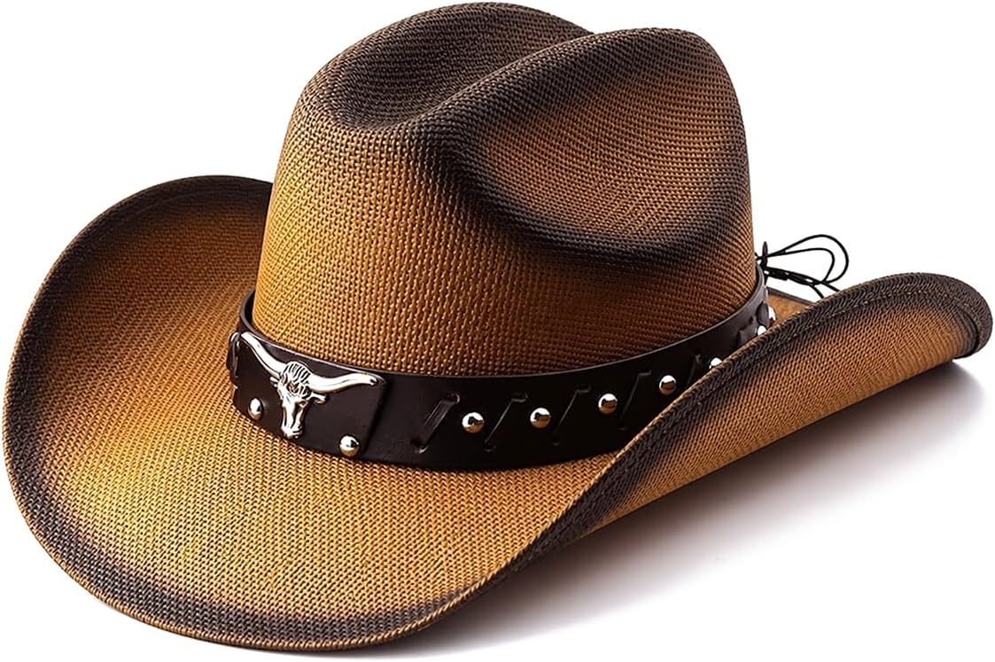 thuizen Western Outback Cattleman Straw Cowboy Hat for Men and Women