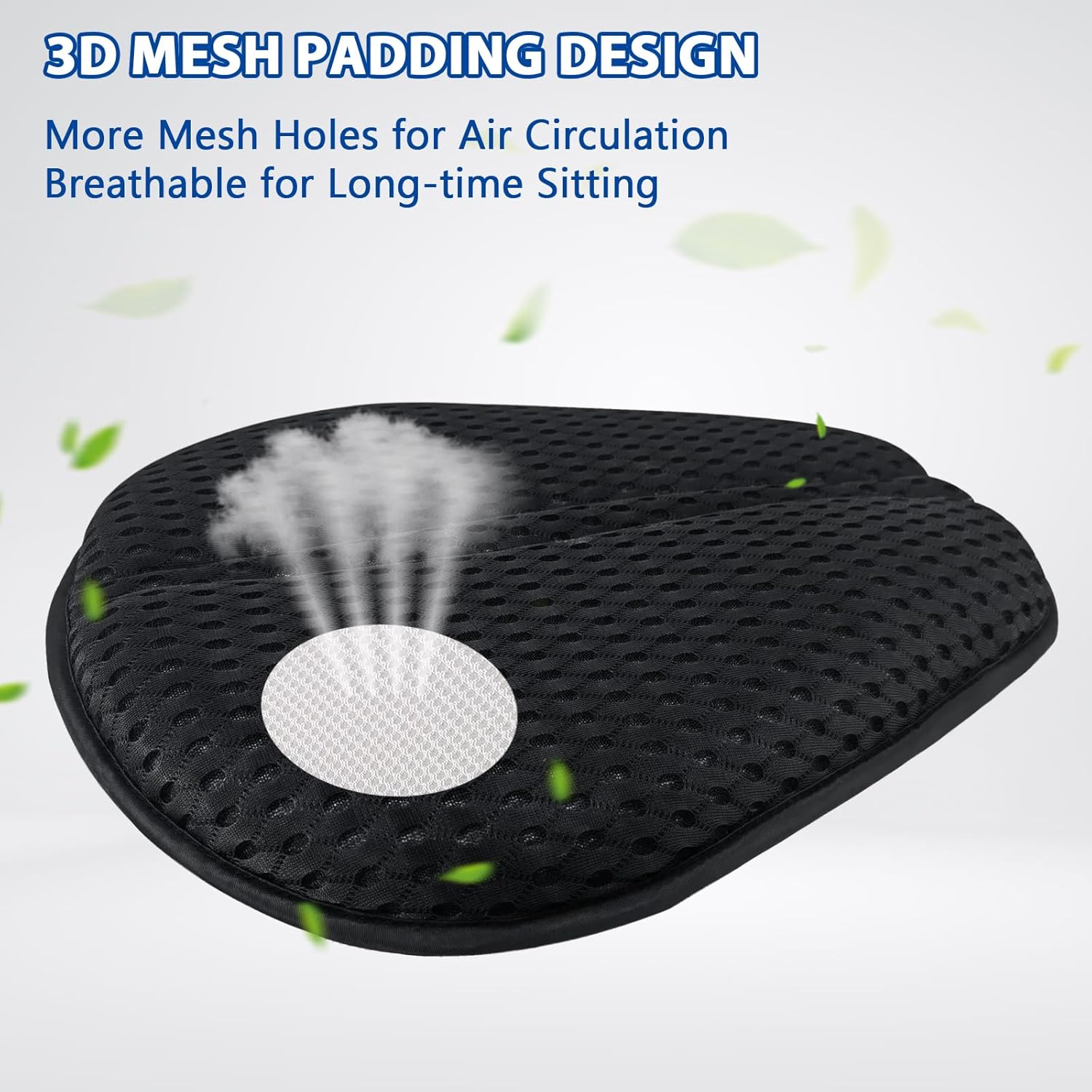 AEROiVi Airflow Pro Motorcycle Seat Pad – Ultra-Breathable 3D Mesh & Quick-Dry Fabric | 1.18" Thick Ergonomic Support | Anti-Slip Silicone Dots | Machine Washable for Easy Cleaning