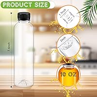 Vista 2 de Dandat 50 botellas de plástico transparente de 10 onzas con tapas, botellas sensoriales vacías reutilizables a granel desechables para jugos, beber