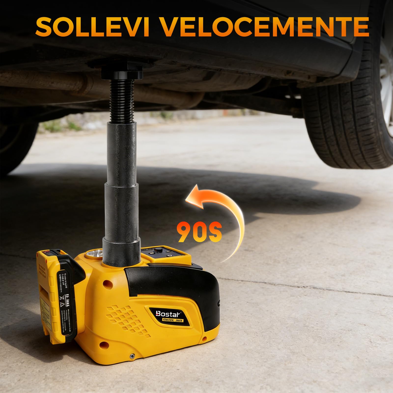 Bostar Cric Idraulico Elettrico 5T Compatibile Batteria Makita-18V, Kit Sollevatore Auto Senza Fili con Telecomando, Alzata 15-45cm, Cambio Gomme Professionale per SUV, Fuoristrada & Camper