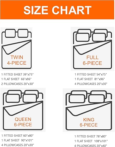 Miniatura 6 de American Home Collection Juego de sábanas de microfibra ultrasuave, doble cepillado, resistente a las arrugas y a las manchas, se ajusta a bolsillo