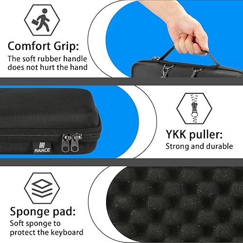 Miniatura 6 de RAIACE Hard Keyboard Case, Hard Travel Storage Case for 84 Key Portable Keyboard, Compatible with Keychron K2, Logitech POP Keys Mechanical