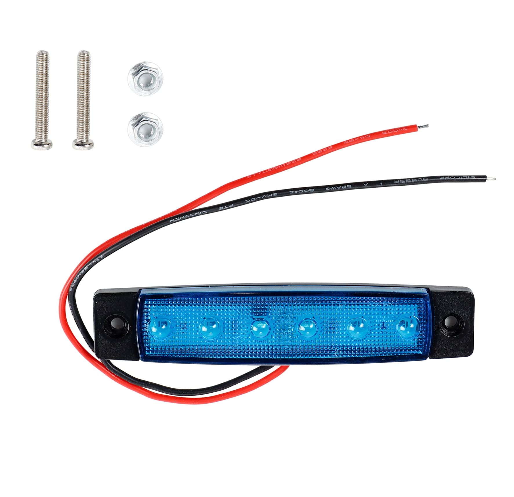 マーカー　青色LEDライト6個セット Amazon.co.jp: 24V車用 青色 LED サイドマーカー ランプ 6連 汎用 10個