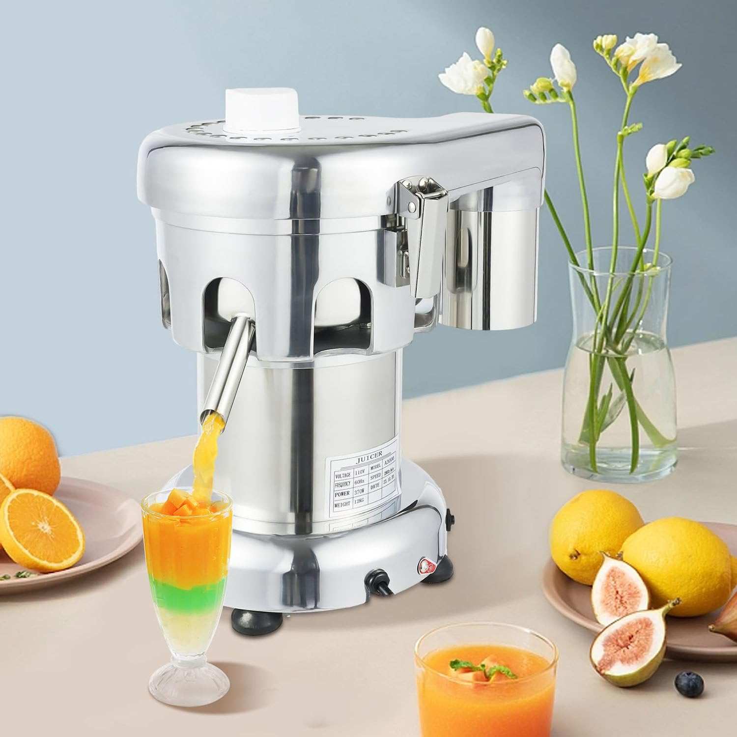 Estrattore di Succo Commerciale Estrattore di Succo per impieghi gravosi Estrattore di Succo centrifugo costruito in Acciaio Inossidabile per spremere Sia Frutta Che Verdura
