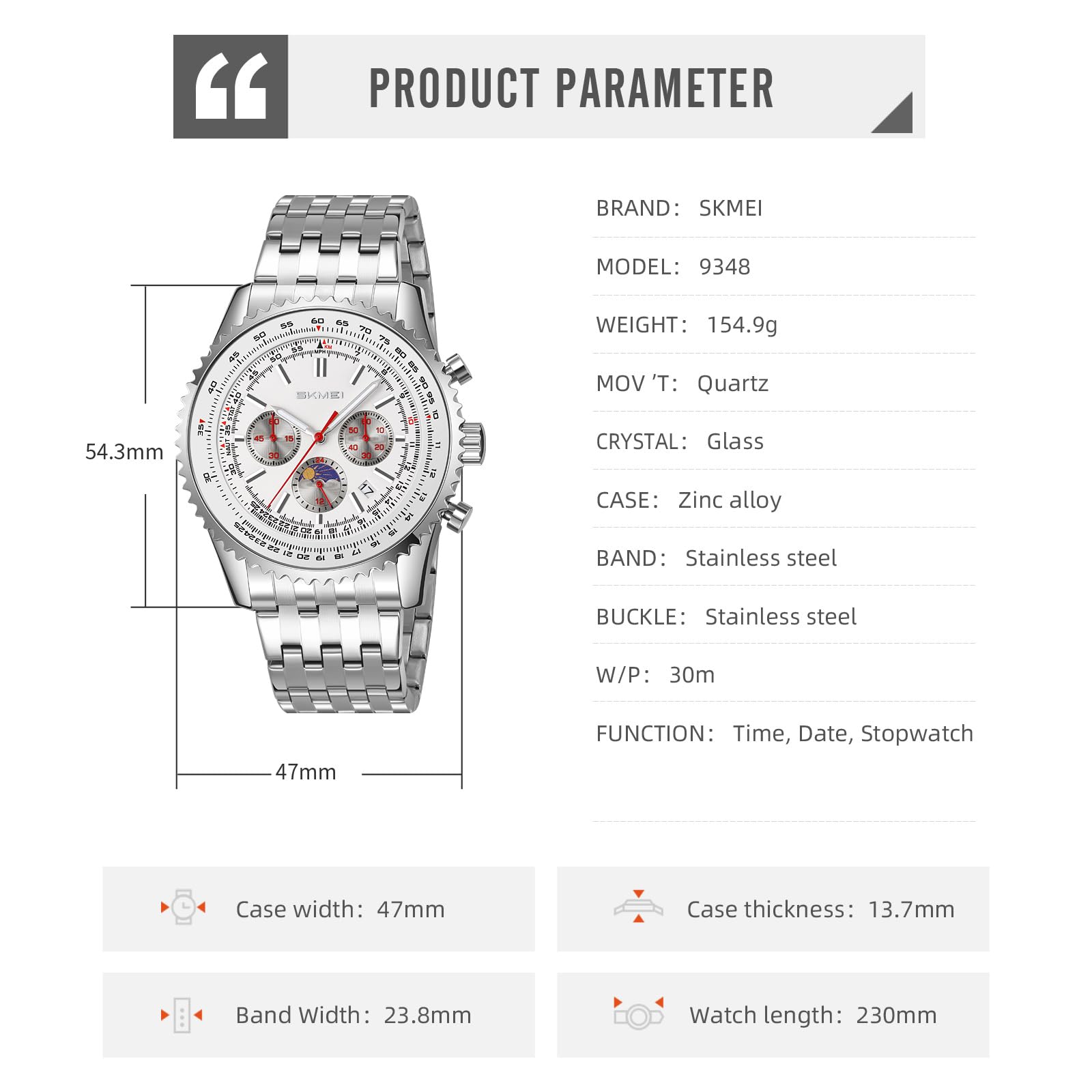 Reloj de pulsera de cuarzo con esfera amarilla y correa de acero de tres esferas y temporizador de seis pines, resistente al agua, para hombres y negocios, regalos para hombres