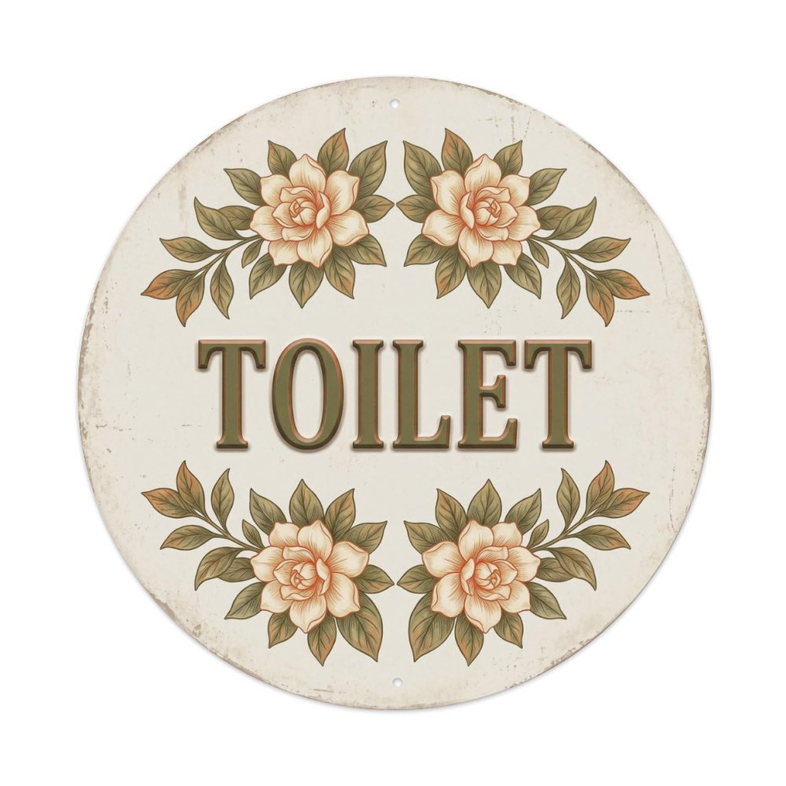 Okahys 8X8inch(20X20cm) Toilet(Wc) Signage Gardenia Vintage Metal Tin Sign