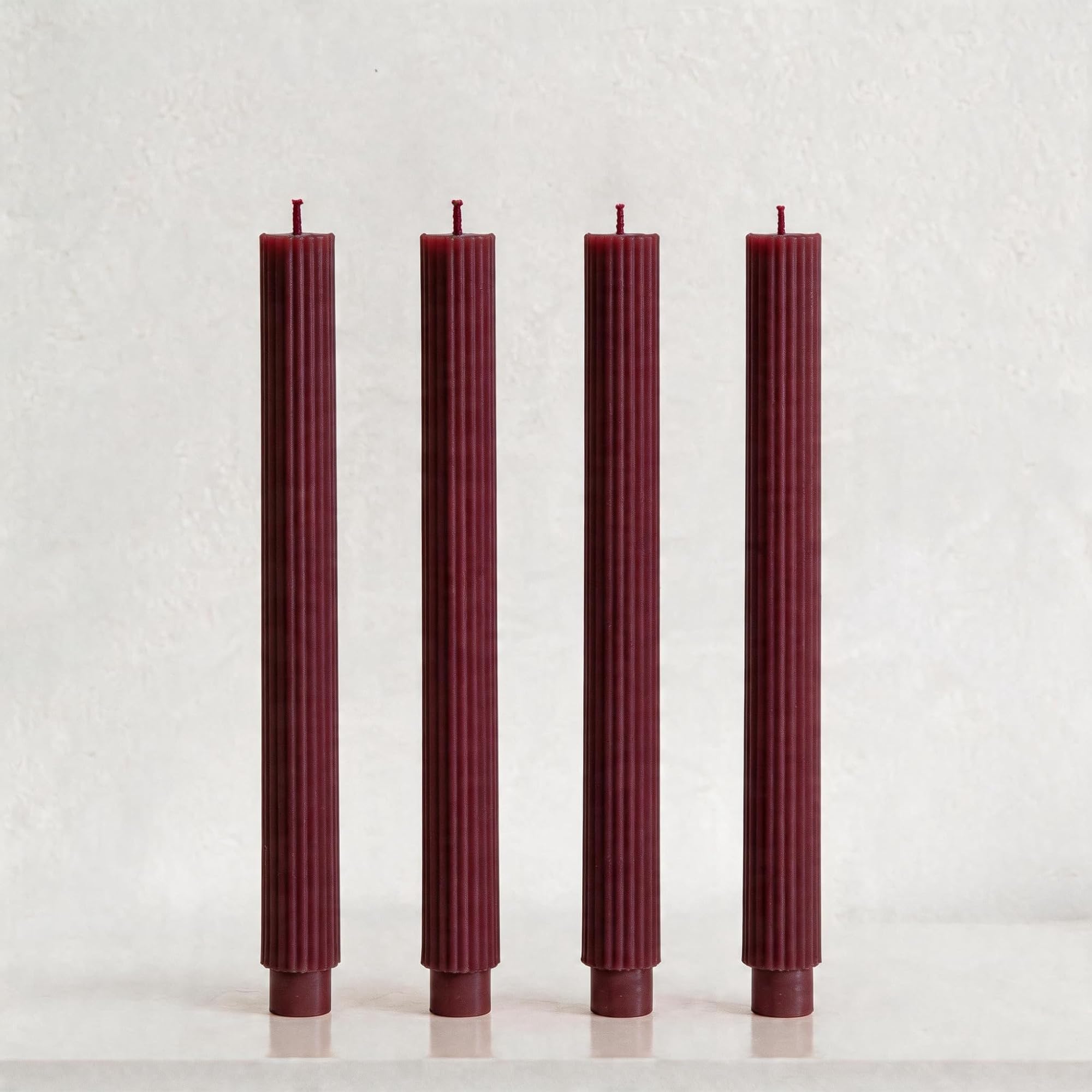 Premium Unscented Ribbed Wick Taper Candles - 2 Pack