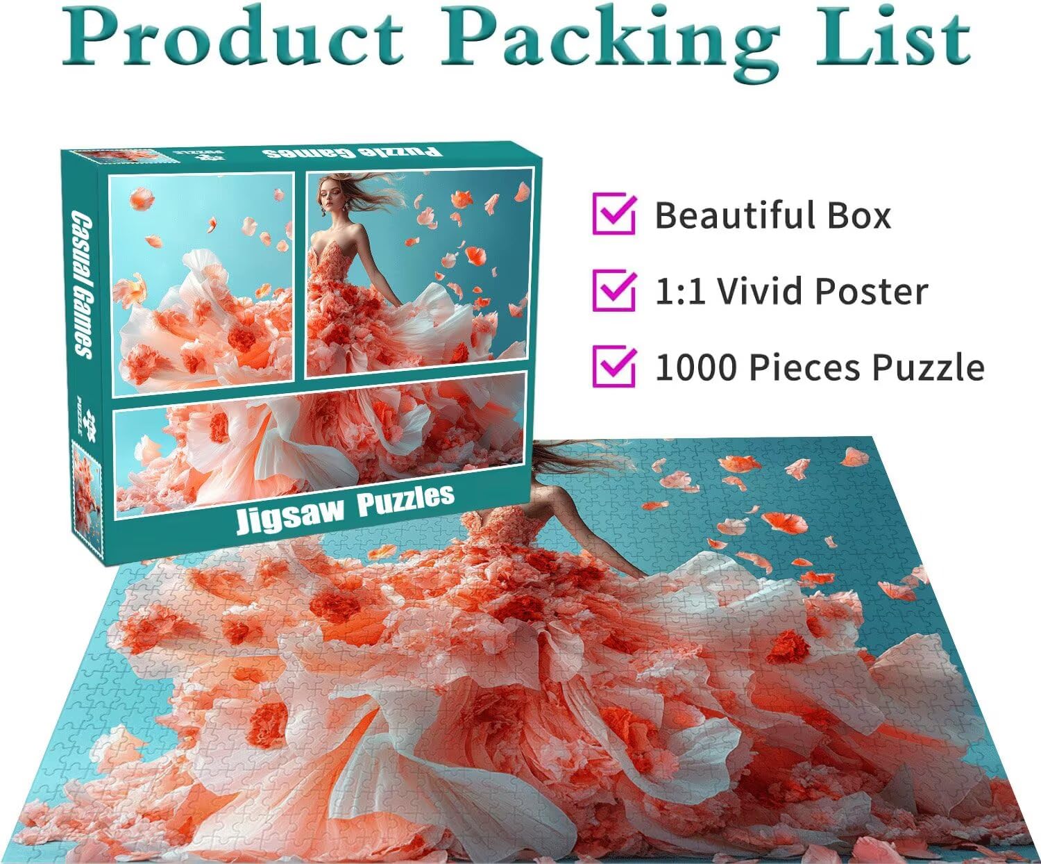Puzzle Erwachsene 2000 Teile Frau Blume Educa Jigsaw für Kinder ab 8 Jahren Mädchen Jungen, Erwachsene Impossible Klassische Puzzles Schwer, Anspruchsvoll Spielspaß, Als Familienspiel 70x99cm t-810