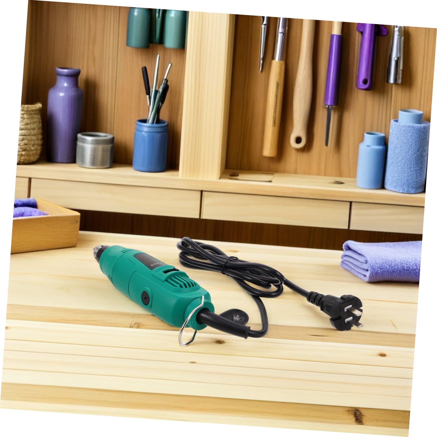 SHINEOFI Taladro Eléctrico con Cable Juego de Brocas y Cabezal de Lijado Taladro Compacto para Reparación de Cerámica Muebles y Electrónica Kit Versátil para Proyectos Domésticos y